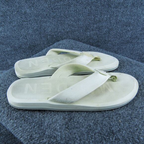 Madden Beachy Men Flip Flop‎ Sandals Off White Synthetic Slip On Size 9 Medium - Picture 4 of 10